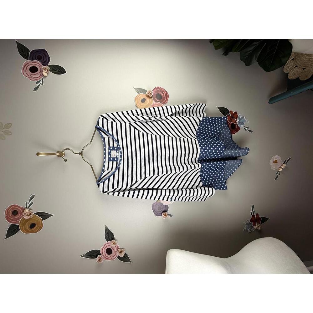 Postmark by Anthropologie Blue Fairley Striped & Polka Dot Tunic - Size - Medium